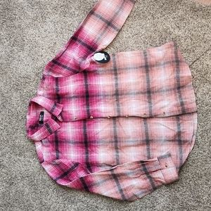 Ombre flannel with cute design on back